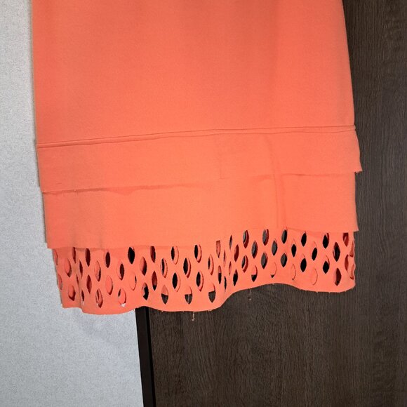 Joseph Ribkoff Short Sheath Coral Orange Polyester Blend Dress - Picture 4 of 4